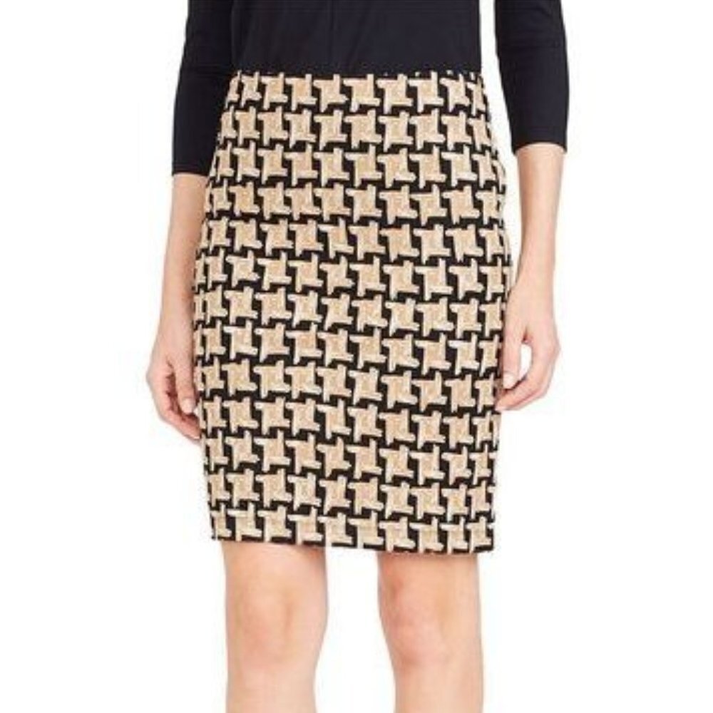 J. McLaughlin Herringbone Pencil Skirt Short Women's 10